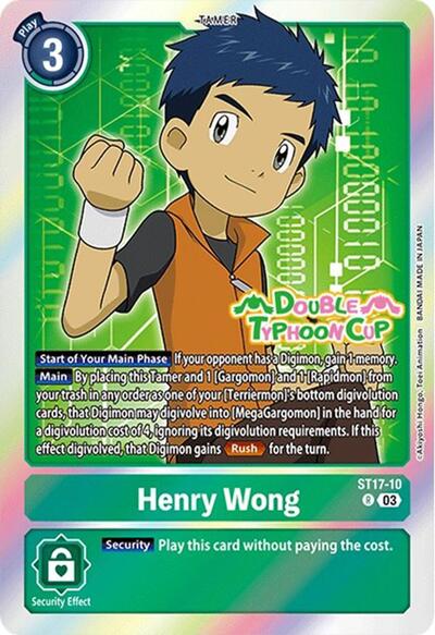 Henry Wong (Starter Deck 17: Double Typhoon Advanced Deck Set Pre - Release Cards) Near Mint Foil - Nick Nack's Full Frontal Attack