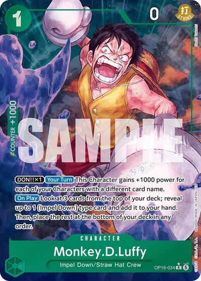 Monkey.D.Luffy (034) (Alternate Art) (The Time of Battle) Near Mint Foil