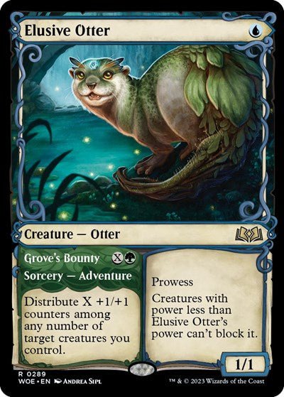 Elusive Otter (Showcase) (Wilds of Eldraine) Near Mint - Nick Nack's Full Frontal Attack
