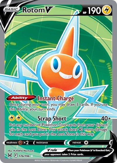 Rotom V (Full Art) (SWSH11: Lost Origin) Near Mint Holofoil