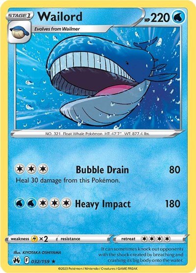 Wailord (Crown Zenith) Near Mint Reverse Holofoil - Nick Nack's Full Frontal Attack