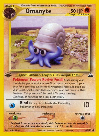 Omanyte (Neo Discovery) Light Play 1st Edition