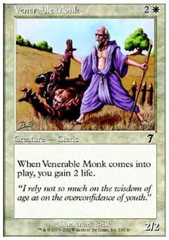 Venerable Monk (7th Edition) Light Play Foil - Nick Nack's Full Frontal Attack