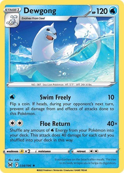 Dewgong (SWSH11: Lost Origin) Near Mint - Nick Nack's Full Frontal Attack