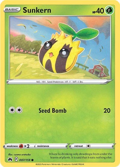 Sunkern (Crown Zenith) Near Mint Reverse Holofoil - Nick Nack's Full Frontal Attack