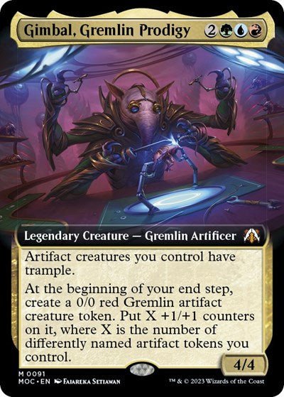 Gimbal, Gremlin Prodigy (Extended Art) (Commander: March of the Machine) Near Mint - Nick Nack's Full Frontal Attack