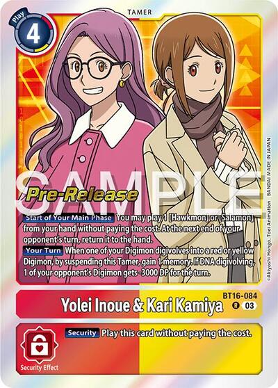 Yolei Inoue and Kari Kamiya (Beginning Observer Pre-Release Cards) Near Mint Foil