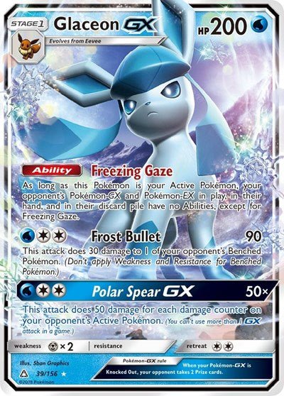 Glaceon GX (SM - Ultra Prism) Near Mint Holofoil - Nick Nack's Full Frontal Attack