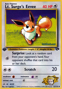 Lt. Surge's Eevee (Gym Challenge) Light Play 1st Edition