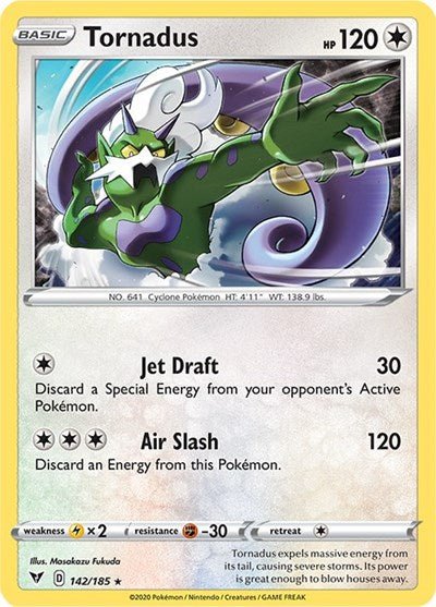 Tornadus (SWSH04: Vivid Voltage) Near Mint Holofoil - Nick Nack's Full Frontal Attack
