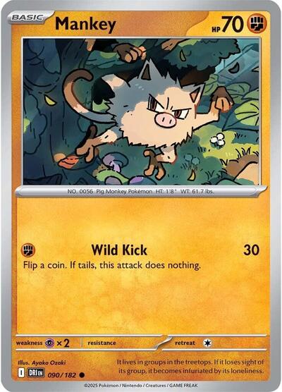 Mankey (SV10: Destined Rivals) Near Mint - Nick Nack's Full Frontal Attack