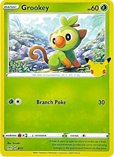 Grookey - 8 (McDonald's 25th Anniversary Promos) Near Mint Holofoil - Nick Nack's Full Frontal Attack