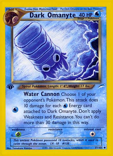 Dark Omanyte (Neo Destiny) Light Play 1st Edition