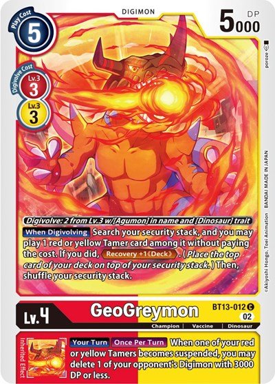 Geogreymon (Versus Royal Knights) Near Mint - Nick Nack's Full Frontal Attack