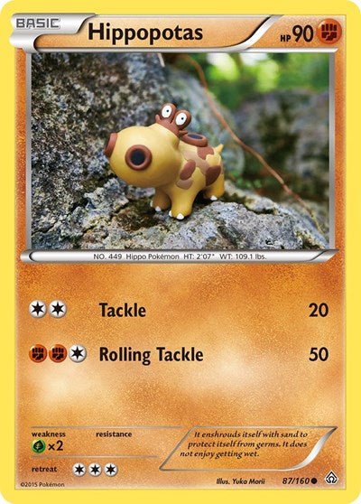 Hippopotas (XY - Primal Clash) Light Play - Nick Nack's Full Frontal Attack