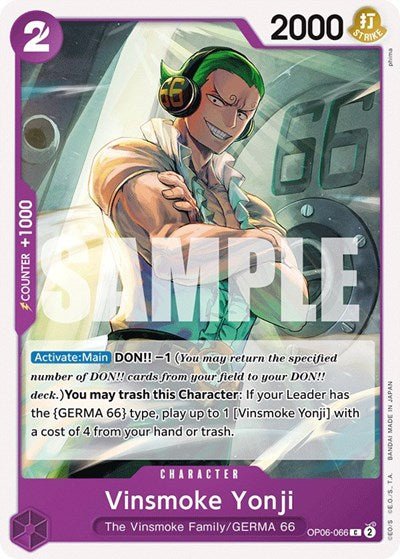 Vinsmoke Yonji (066) (Wings of the Captain) Near Mint - Nick Nack's Full Frontal Attack