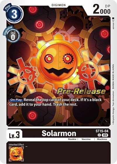 Solarmon (Starter Deck 15: Dragon of Courage Pre - Release Cards) Near Mint Foil - Nick Nack's Full Frontal Attack