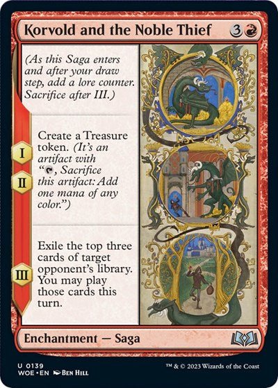 Korvold and the Noble Thief (Wilds of Eldraine) Near Mint - Nick Nack's Full Frontal Attack