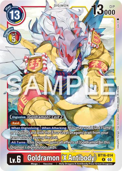 Goldramon (X Antibody) (Beginning Observer) Near Mint - Nick Nack's Full Frontal Attack