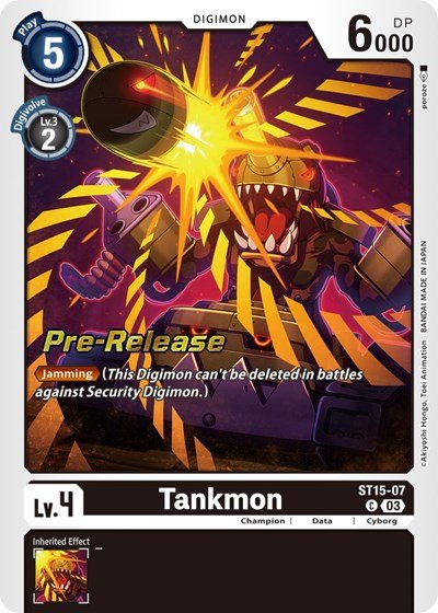 Tankmon (Starter Deck 15: Dragon of Courage Pre - Release Cards) Near Mint Foil - Nick Nack's Full Frontal Attack