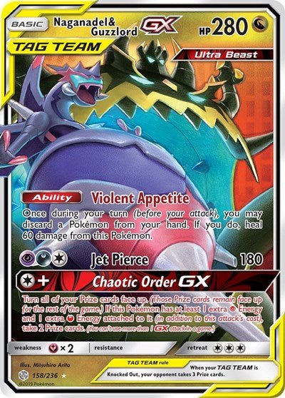 Naganadel & Guzzlord GX (SM - Cosmic Eclipse) Near Mint Holofoil - Nick Nack's Full Frontal Attack