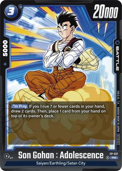 Son Gohan : Adolescence FP-017 (Fusion World Promotion Cards and Packs) Near Mint