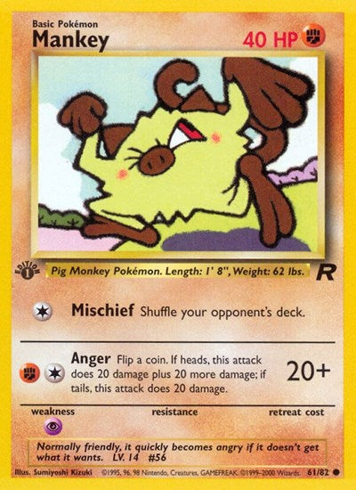 Mankey (Team Rocket) Medium Play 1st Edition