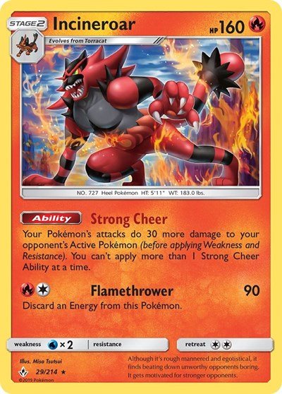 Incineroar (SM - Unbroken Bonds) Near Mint - Nick Nack's Full Frontal Attack