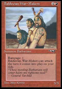 Balduvian War-Makers (Flavortext Gen. Varchild) (Alliances) Light Play - Nick Nack's Full Frontal Attack