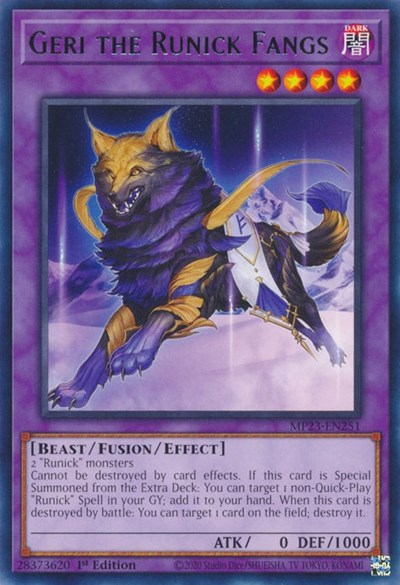 Geri the Runick Fangs (25th Anniversary Tin: Dueling Heroes Mega Pack) Light Play 1st Edition