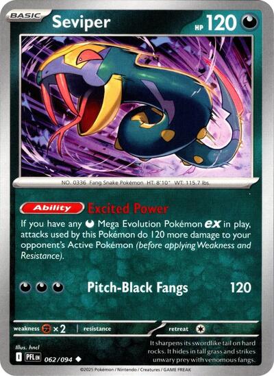 Seviper (ME02: Phantasmal Flames) Near Mint Reverse Holofoil
