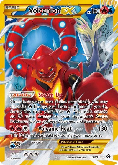 Volcanion EX (Secret) (XY - Steam Siege) Near Mint Holofoil - Nick Nack's Full Frontal Attack