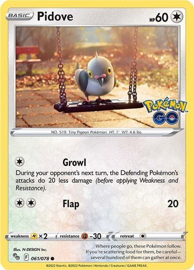 Pidove (Pokemon GO) Near Mint - Nick Nack's Full Frontal Attack