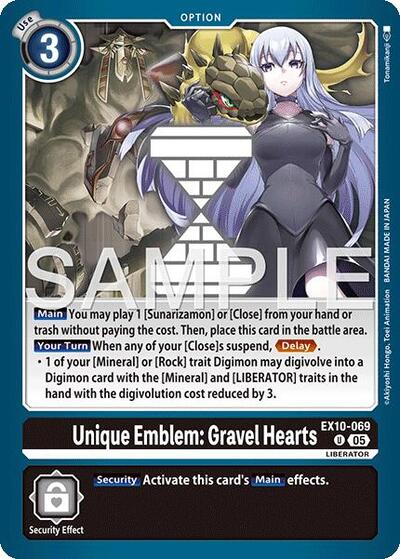 Unique Emblem: Gravel Hearts (Sinister Order) Near Mint - Nick Nack's Full Frontal Attack