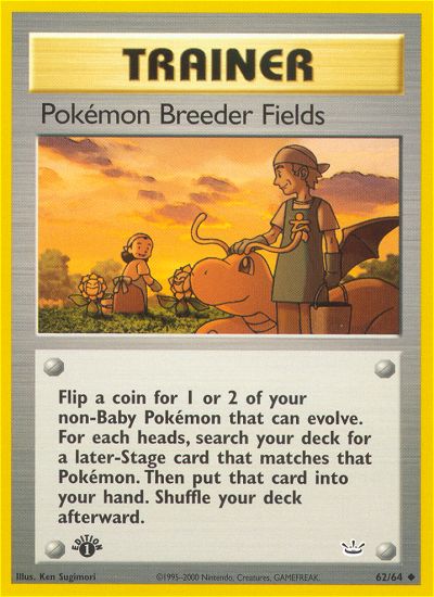 Pokemon Breeder Fields (Neo Revelation) Light Play 1st Edition