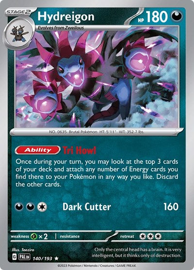 Hydreigon (SV02: Paldea Evolved) Near Mint Holofoil - Nick Nack's Full Frontal Attack
