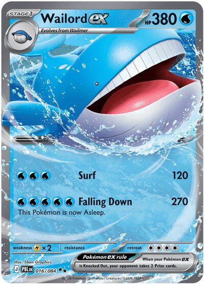 Wailord ex - 016 (ME05: Pitch Black) Near Mint Holofoil - Nick Nack's Full Frontal Attack