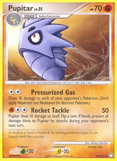 Pupitar (Mysterious Treasures) Medium Play Reverse Holofoil - Nick Nack's Full Frontal Attack
