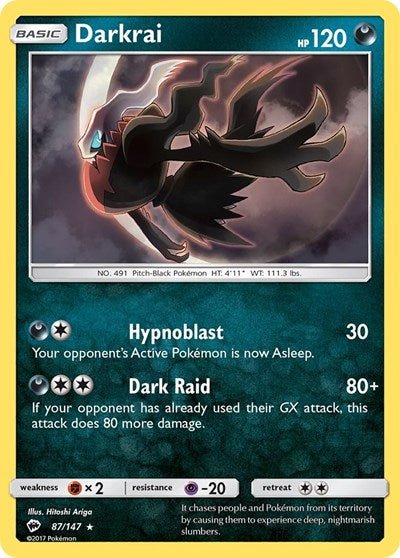 Darkrai (SM - Burning Shadows) Heavy Play Holofoil - Nick Nack's Full Frontal Attack