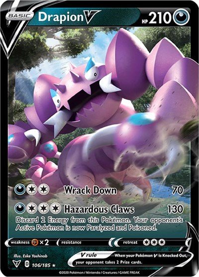 Drapion V (SWSH04: Vivid Voltage) Near Mint Holofoil - Nick Nack's Full Frontal Attack