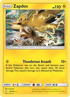 Zapdos - 40 (Deck Exclusives) Near Mint - Nick Nack's Full Frontal Attack