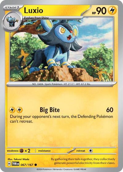Luxio (SV06: Twilight Masquerade) Near Mint Reverse Holofoil - Nick Nack's Full Frontal Attack