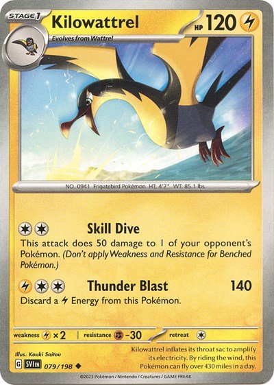 Kilowattrel (Scarlet and Violet: Base Set) Near Mint - Nick Nack's Full Frontal Attack