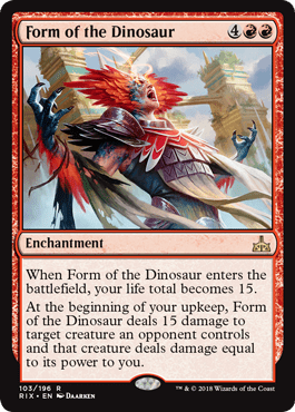 Form of the Dinosaur (Rivals of Ixalan) Near Mint - Nick Nack's Full Frontal Attack