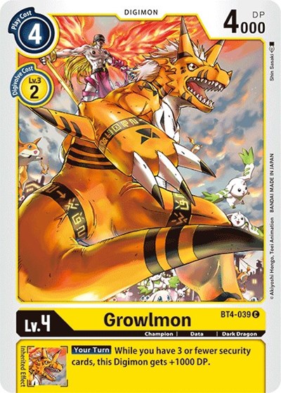 Growlmon (Great Legend) Near Mint