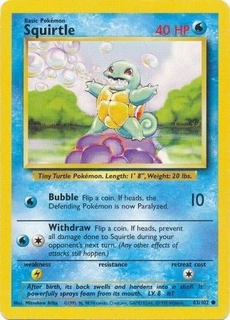 Squirtle (Base Set) Medium Play - Nick Nack's Full Frontal Attack