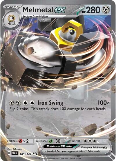 Melmetal ex (SV07: Stellar Crown) Near Mint Holofoil - Nick Nack's Full Frontal Attack