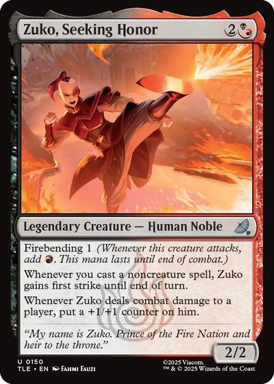 Zuko, Seeking Honor (Avatar: The Last Airbender: Eternal - Legal) Near Mint - Nick Nack's Full Frontal Attack