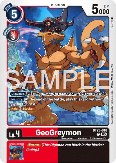 GeoGreymon (Hackers' Slumber) Near Mint - Nick Nack's Full Frontal Attack