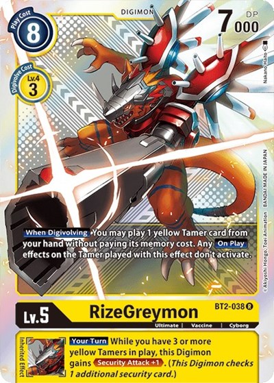 RizeGreymon BT2-038 (Premium Pack Set 01) (Release Special Booster) Near Mint Foil